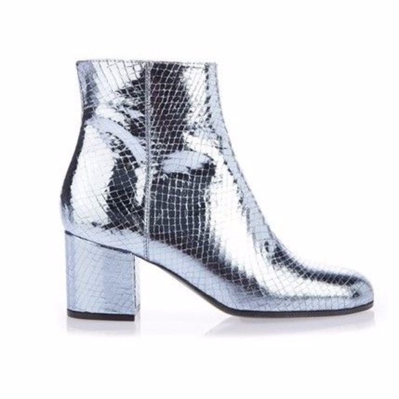 Paris Texas Metallic Snake Embossed Leather Boots